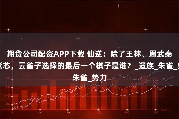 期货公司配资APP下载 仙逆：除了王林、周武泰和紫芯，云雀子选择的最后一个棋子是谁？_遗族_朱雀_势力