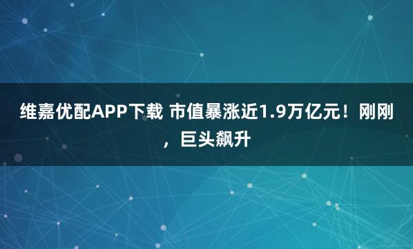 维嘉优配APP下载 市值暴涨近1.9万亿元！刚刚，巨头飙升